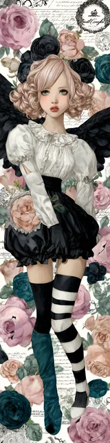 Free angel bookmark featuring striped sock angel